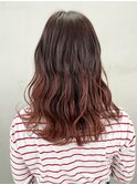 ボルドーナチュラルグラデ_毛先パーマことりベージュ_ba266341
