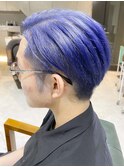ネイビーカラーフェザーマッシュソフトツーブロック