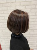 インスタ人気ボブハイライトカラーバレイヤージュミニボブ小顔