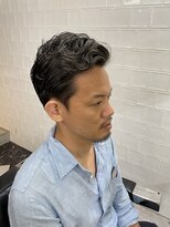 メリケンバーバーショップ フクオカ(MERICAN BARBERSHOP FUK)&nbsp;かき上げヘアショートレイアーくせ毛風パーマコンマヘア