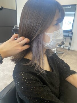 ナンバー(number+) 20代30代大人かわいい艶感ラベンダーベージュイヤリングカラー