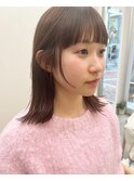 ぱっつん前髪　切りっぱなしロブ