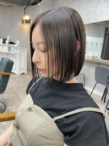 リミットバイアフィナー 大宮店(limit by Afinar) 切りっぱなしボブ/ダークグレー/ケアブリーチ