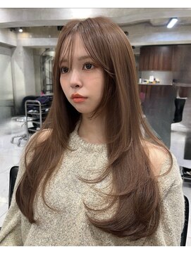 サイン 表参道(SIGN) 韓国ヘアーハッシュカットレイヤーカットグレージュブリーチ無し