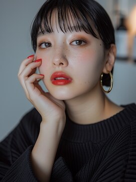 レヴ 草加店(LEV.) イメチェンホワイトブロンド美髪ワイドバング外ハネボブ