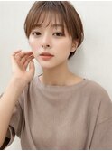 大人可愛い切りっぱなしひし形シースルーバングモカブラウン