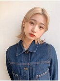 Say.外ハネボブくびれボブミルクティーベージュブリーチ表参道