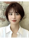 〔岩田莉奈〕地毛風縮毛矯正 ひし形ショートボブ 白髪染め 新宿