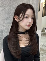 シーシンジュク 新宿南口(Sea shinjuku)&nbsp;ココアベージュ×レイヤー［小顔/黒髪/オリーブグレー］