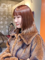 ノーム(norm)&nbsp;オレンジブラウン/オレンジベージュ/ミディアムヘア/レイヤー