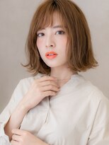 カバーヘア ブリス 志木南口駅前店(COVER HAIR bliss) ミルクティーブロンドゆるふわボブ外ハネくびれヘア20代30代W