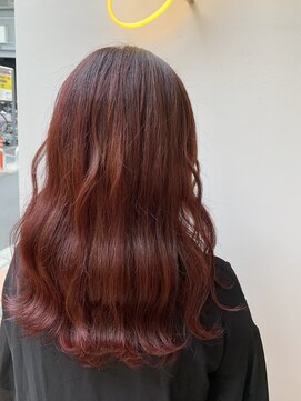 アジールヘア 北千住駅西口店(agir hair) チェリーレッド韓国ブリーチ【イルミナカラー北千住】