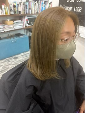 ヘアーサロン 6(hair salon) ブリーチ無し育てるハイトーンカラー オリーブベージュ