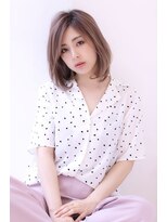 オーロ 緑地公園店(ORO)&nbsp;ことりベージュ毛先パーマ大人かわいい小顔フレンチボブ大人ボブ