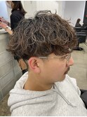 □カルマパーマ#ベリーショート#ウルフ＃アッシュブラック