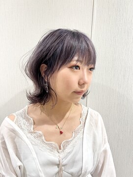 美容室ジャスミン 【ヒロシ】　レイヤーボブ×ブリーチパープル　20代30代40代藤枝