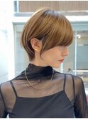 30代40代50代/丸みショート/クビレ/前髪あり/ブラウン/表参道