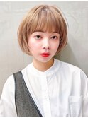 【Say.福岡】　ハイトーンカラー×ミニボブ×ぱっつん前髪