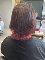 アチーブリス(achieve Liss)&nbsp;裾REDカラー　ニュアンスカラーチェリーレッド レイヤー10代20代