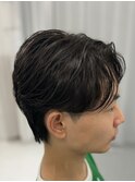 ニュアンスパーマセンターパートワンカールパーマ韓国メンズ