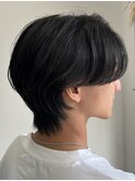黒髪 センターパート カルマパーマ  ニュアンスパーマ 毛流れ
