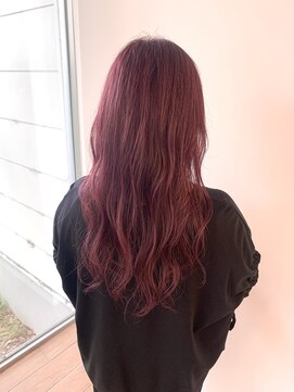 ファースト 長町店(first) ブリーチ無し◎白髪ぼかしチェリーピンクカラー