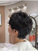 お手入れ簡単ショートパーマ