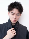 ツイストパーマ七三オールバックマッシュウルフスリークショート