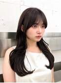 20代30代大人かわいいくびれレイヤーカットオリーブベージュ