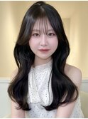 ブリーチなしブルーブラック透明感シアーカラーくびれヘア渋谷