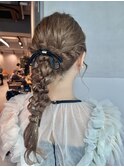 【ローポニーテール】結婚式銀座お団子カチモリタイトヘアセット