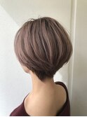 大人可愛い20代30代40代小顔ワンサイドショートボブ丸み前下がり