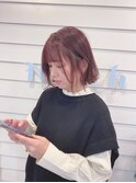 【noah ecle銀座】/愛されピンク切りっぱボブ◎