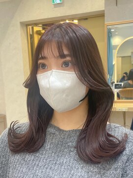 ロンドプランタン 恵比寿(Lond Printemps) 結べる長さを残したくびれセミロングヘア カシスカラー