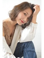 ソイクフ 四条大宮店(SOY-KUFU)&nbsp;大人可愛い◎20代30代40代前髪パーマグレーベージュ