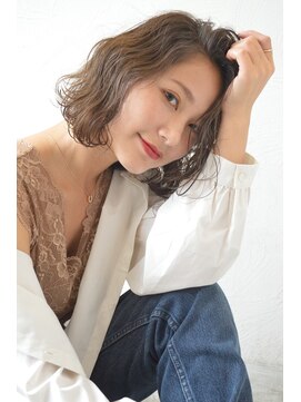 ソイクフ 四条大宮店(SOY-KUFU) 大人可愛い◎20代30代40代前髪パーマグレーベージュ