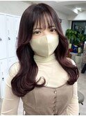 ダブルカラーピンクベージュベージュカラーケアブリーチレイヤー