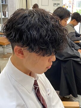 エルマーク 梅田(L-MARK) 波巻きパーマスパイラルパーマツイストスパイラルパーマメンズ