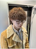 波巻きパーマ ウルフパーマ ブラウンカラー 外国人風 新宿