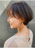 前髪あり丸みショートボブ