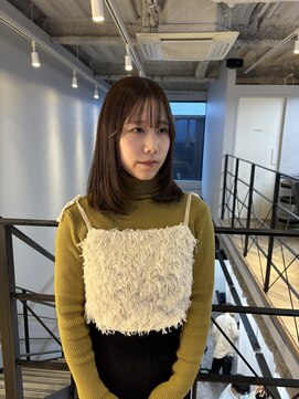 ヌープヘアーアイス(NUUP.hair ici) 大人可愛い透明感ブリーチなしグレージュオリーブボブミディ