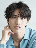 センターパートニュアンスパーマワンカールパーマカルマ韓国原宿