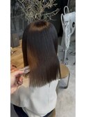 美髪シアーカラー髪質改善レイヤーカット切りっぱなしボブ