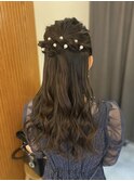 横浜駅│結婚式お呼ばれに＊パール付きハーフアップアレンジ