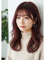 フルショウ 栄店(FURUSHO)&nbsp;ダークレッド/バタフライカット/小顔くびれヘア/韓国風巻き