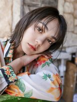 カライングドゥ(ing deux)&nbsp;大人可愛い20代30代40代黒髪前下がりひし形小顔ボブ