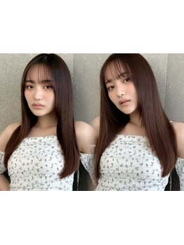 【トリートメント+カット+柔らか縮毛矯正￥15800】傷みを最小限に抑える髪質改善効果のある縮毛矯正[池袋]