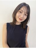 外ハネミディアム/フェイスレイヤー/シースルーバング