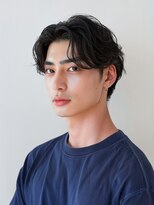 メンズサロン アネロ 名駅(Men's salon anhelo)&nbsp;ニュアンスパーマ×センターパート×ツーブロック×刈り上げ