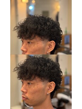 ゼロスバーバー(0's BARBER SHOP) 束感黒髪シャドーパーマ人気流行ナチュラル無造作メンズ